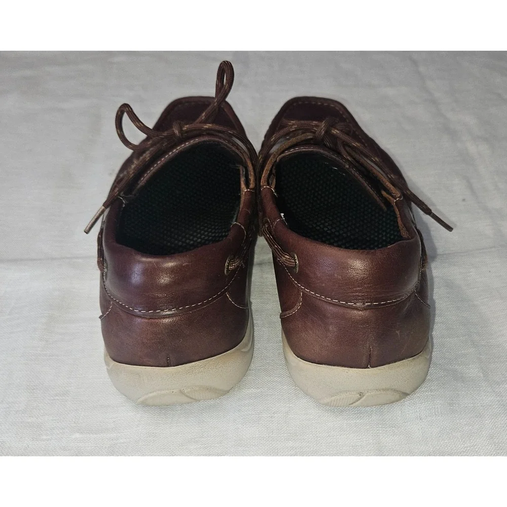 SAS Mens Brown Leather Lace Up Shoes Moc Toe Comfort Casual Walking Size 10.5